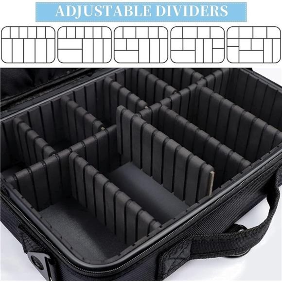 Makeup Case 3 Layers Travel Makeup Train Case Bag Organizer Portable（Black, M） - Picture 3 of 6